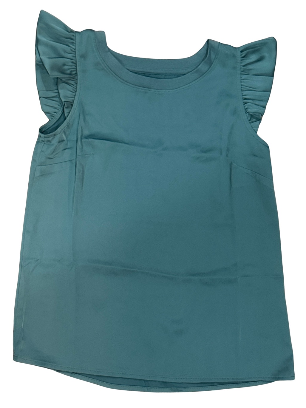 Flutter Satin Sleeve Tank Top - Teal
